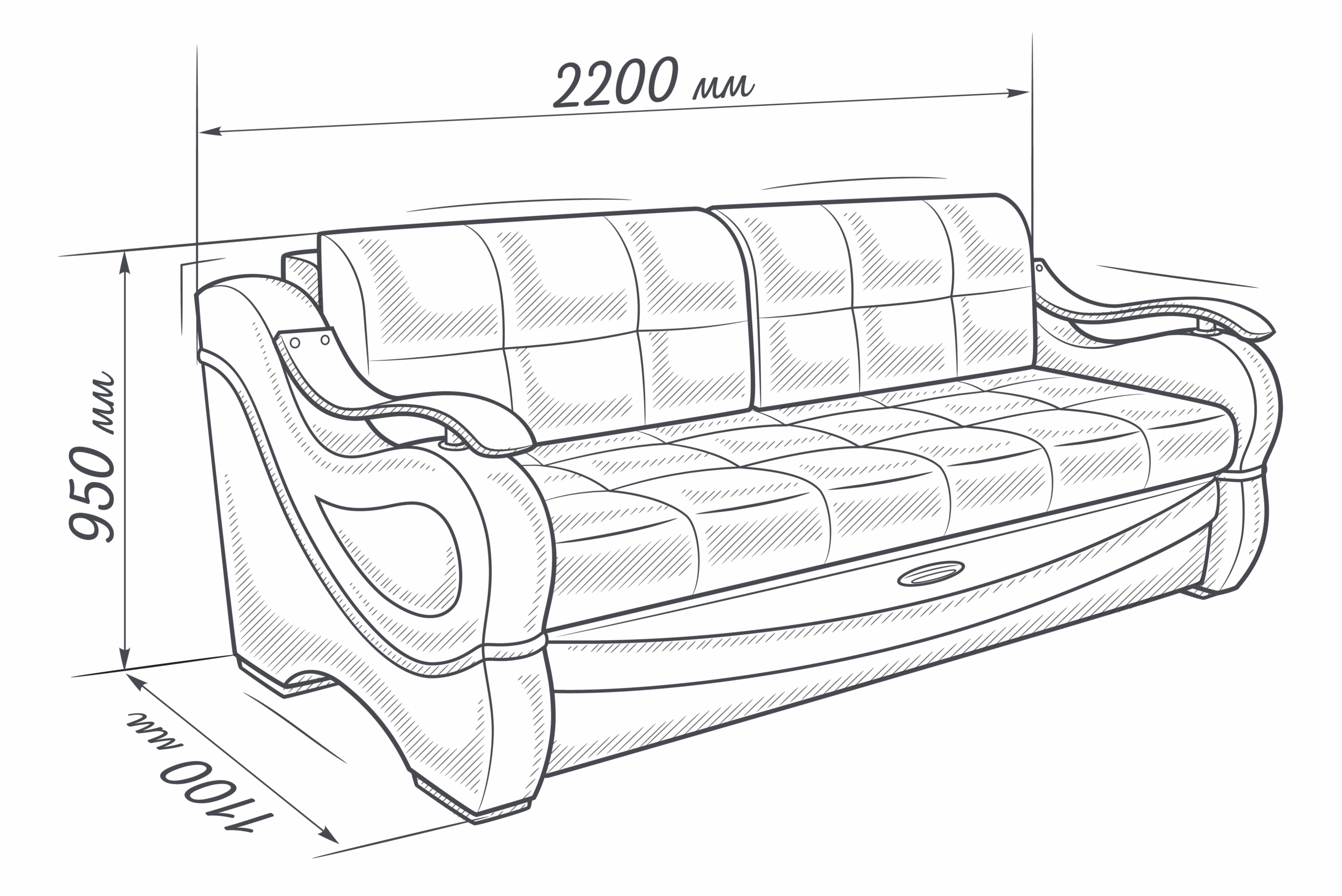 ВИКТОРИЯ — диван прямой